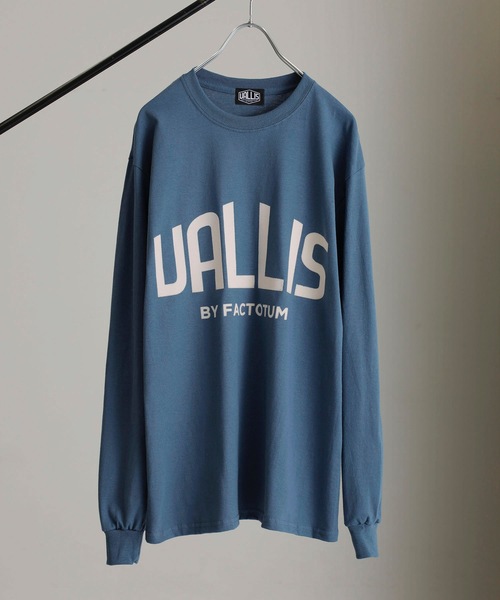 VALLIS by FACTOTUM（ヴァリスバイファクトタム）の「【VALLIS by FACTOTUM】《別注》カレッジロゴ ヘイズプリント クルーネックロンT（Tシャツ/カットソー・メンズ・アイボリー/ブラック/アッシュグレー/グレイッシュブルー・M/L）」の4枚目の写真