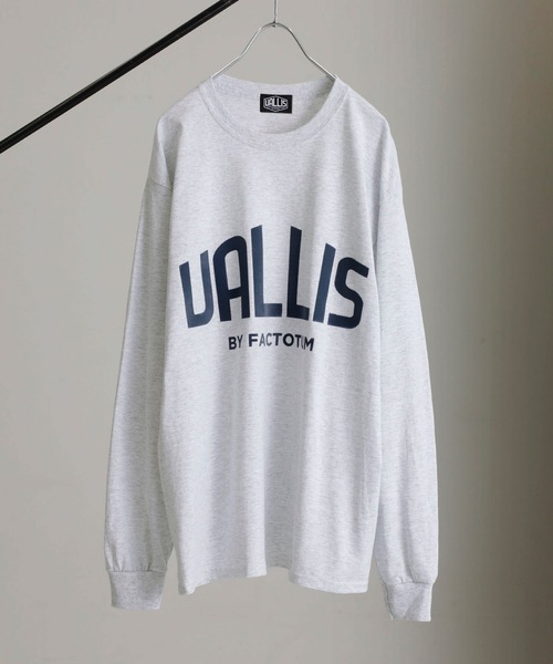 VALLIS by FACTOTUM（ヴァリスバイファクトタム）の「【VALLIS by FACTOTUM】《別注》カレッジロゴ ヘイズプリント クルーネックロンT（Tシャツ/カットソー・メンズ・アイボリー/ブラック/アッシュグレー/グレイッシュブルー・M/L）」の3枚目の写真