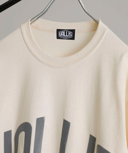 VALLIS by FACTOTUM（ヴァリスバイファクトタム）の「【VALLIS by FACTOTUM】《別注》カレッジロゴ ヘイズプリント クルーネックロンT（Tシャツ/カットソー・メンズ・アイボリー/ブラック/アッシュグレー/グレイッシュブルー・M/L）」の5枚目の写真