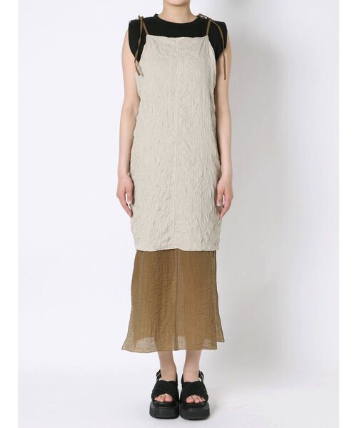 EMODA（エモダ）の「Wフェイスレイヤーワンピース（ワンピース・レディース・ベージュ/グレー/ブラック・FREE）」の4枚目の写真