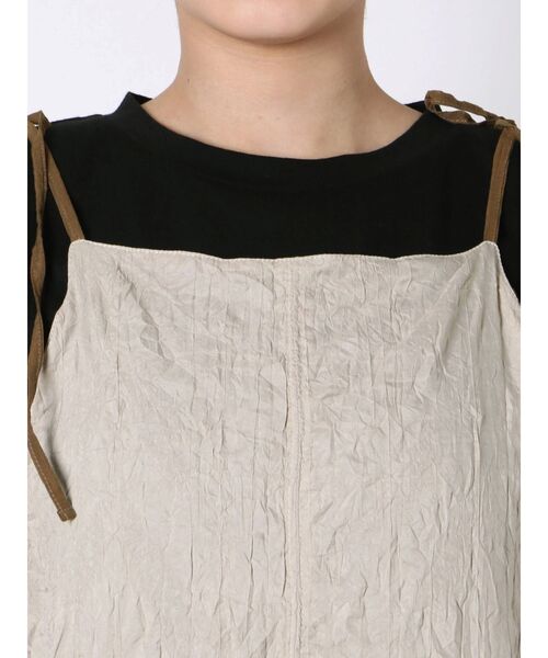 EMODA（エモダ）の「Wフェイスレイヤーワンピース（ワンピース・レディース・ベージュ/グレー/ブラック・FREE）」の7枚目の写真