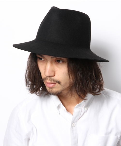 green label relaxing(グリーンレーベルリラクシング)の「FELT WIDE ブリムハット ◆(ハット・メンズ・ブラック/ライトグレー・フリー)」の7枚目の写真