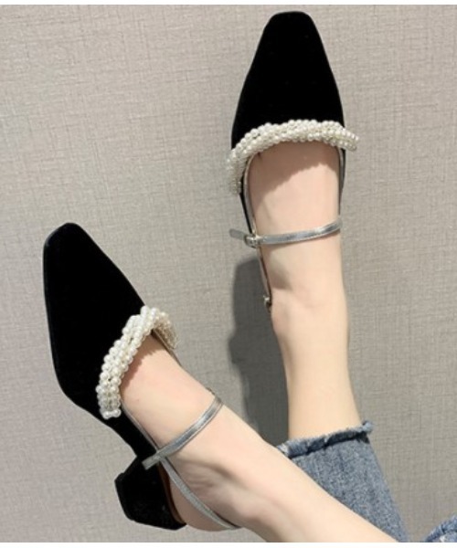 LAC-VERT（ラック・ヴェール）の「パールミュールパンプス（パンプス・レディース・ブラック・S/M/L）」の3枚目の写真