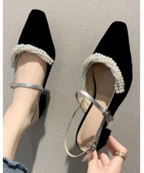 LAC-VERT（ラック・ヴェール）の「パールミュールパンプス（パンプス・レディース・ブラック・S/M/L）」の7枚目の写真