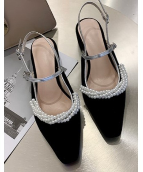 LAC-VERT（ラック・ヴェール）の「パールミュールパンプス（パンプス・レディース・ブラック・S/M/L）」の4枚目の写真