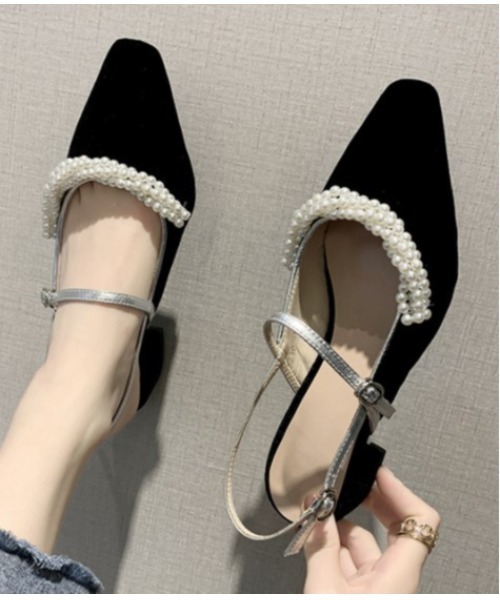 LAC-VERT（ラック・ヴェール）の「パールミュールパンプス（パンプス・レディース・ブラック・S/M/L）」の5枚目の写真