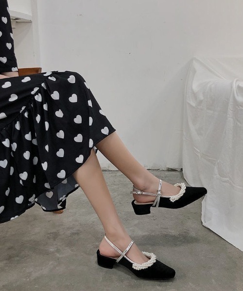 LAC-VERT（ラック・ヴェール）の「パールミュールパンプス（パンプス・レディース・ブラック・S/M/L）」の8枚目の写真