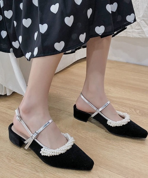 LAC-VERT（ラック・ヴェール）の「パールミュールパンプス（パンプス・レディース・ブラック・S/M/L）」の9枚目の写真