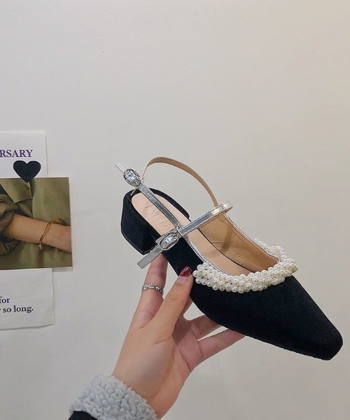 LAC-VERT（ラック・ヴェール）の「パールミュールパンプス（パンプス・レディース・ブラック・S/M/L）」の22枚目の写真