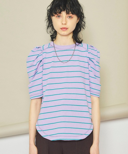 イネラ ボーダータックショルダートップス INella 完売色 INella（イネラ）の「【INella(イネラ)】ボーダータック