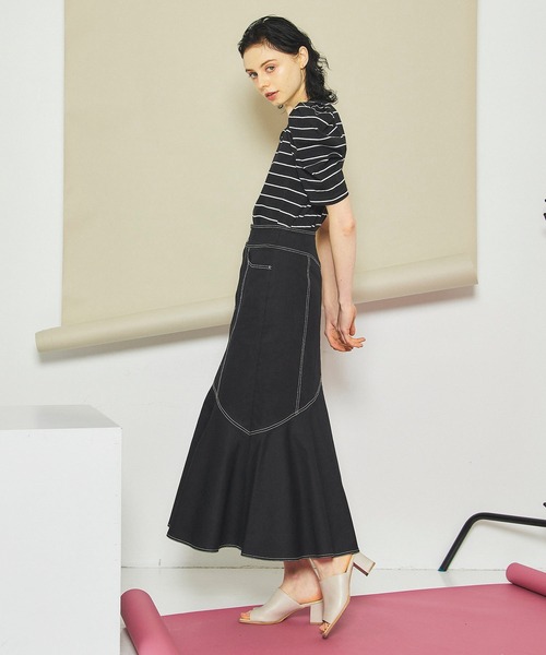 INella（イネラ）の「【INella(イネラ)】ボーダータックショルダートップス（Tシャツ/カットソー・レディース・ブラック/パープル/ベージュ・FREE）」の19枚目の写真