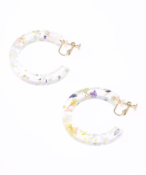 ANEVER(アンエバー)の「CIRCLE HOOP イヤリング(イヤリング・レディース・ホワイト系・F)」の3枚目の写真