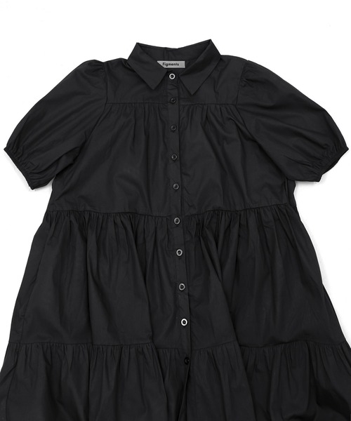 Figments（フィグメンツ）の「ティアードシャツワンピース（ワンピース・レディース・ホワイト/ブラック・FREE）」の8枚目の写真