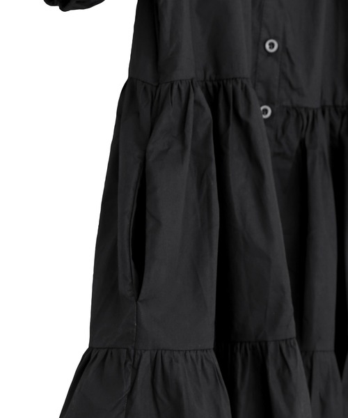 Figments（フィグメンツ）の「ティアードシャツワンピース（ワンピース・レディース・ホワイト/ブラック・FREE）」の11枚目の写真