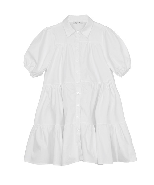 Figments（フィグメンツ）の「ティアードシャツワンピース（ワンピース・レディース・ホワイト/ブラック・FREE）」の7枚目の写真