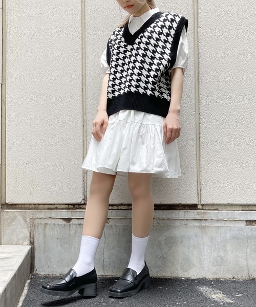 Figments（フィグメンツ）の「ティアードシャツワンピース（ワンピース・レディース・ホワイト/ブラック・FREE）」の4枚目の写真