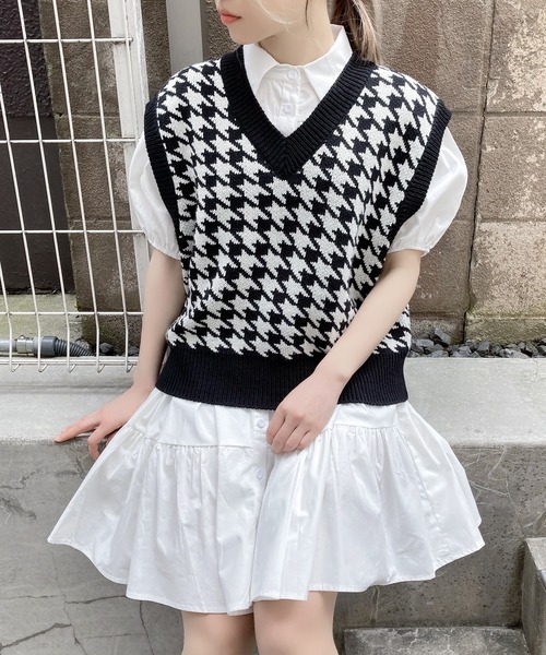 Figments（フィグメンツ）の「ティアードシャツワンピース（ワンピース・レディース・ホワイト/ブラック・FREE）」の5枚目の写真