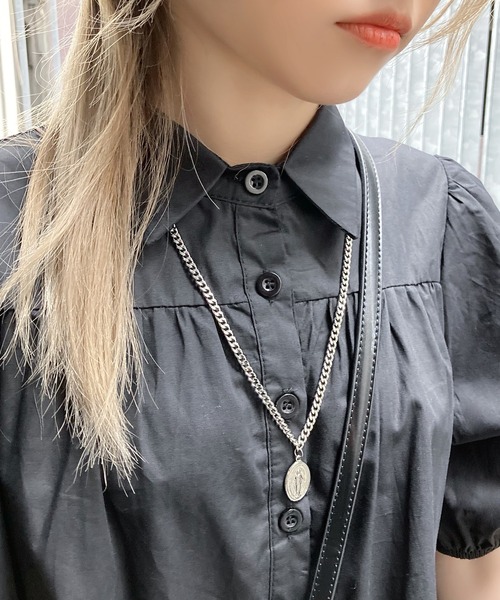 Figments（フィグメンツ）の「ティアードシャツワンピース（ワンピース・レディース・ホワイト/ブラック・FREE）」の16枚目の写真