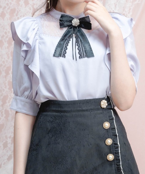 ROJITA(ロジータ)の「デコルテ開きラッフルブラウス(シャツ/ブラウス・レディース・パープル/ホワイト/ブラック・FREE)」の22枚目の写真