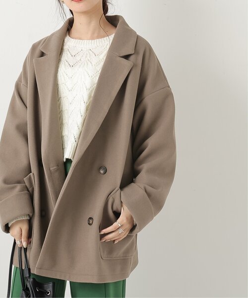 frames RAY CASSIN（フレームスレイカズン）の「ニットモッサ　ビッグダブルテーラードジャケット（その他アウター・レディース・グレー/ブルー/モカ・FREE）」の2枚目の写真