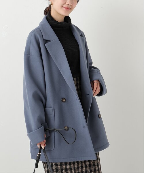 frames RAY CASSIN（フレームスレイカズン）の「ニットモッサ　ビッグダブルテーラードジャケット（その他アウター・レディース・グレー/ブルー/モカ・FREE）」の4枚目の写真