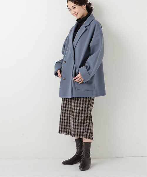 frames RAY CASSIN（フレームスレイカズン）の「ニットモッサ　ビッグダブルテーラードジャケット（その他アウター・レディース・グレー/ブルー/モカ・FREE）」の6枚目の写真