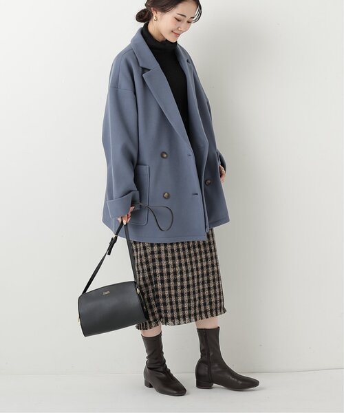 frames RAY CASSIN（フレームスレイカズン）の「ニットモッサ　ビッグダブルテーラードジャケット（その他アウター・レディース・グレー/ブルー/モカ・FREE）」の7枚目の写真