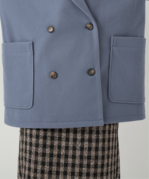 frames RAY CASSIN（フレームスレイカズン）の「ニットモッサ　ビッグダブルテーラードジャケット（その他アウター・レディース・グレー/ブルー/モカ・FREE）」の19枚目の写真