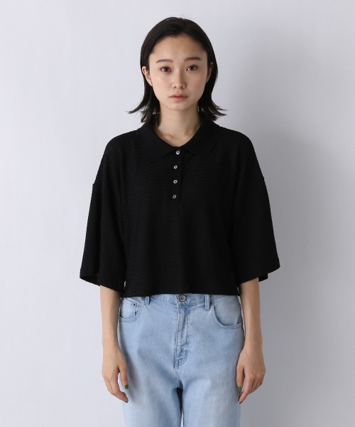 JEANASIS(ジーナシス)の「アソートカットポロSS/955381(ポロシャツ・レディース・ホワイト/ブラック/グリーン・FREE)」の7枚目の写真