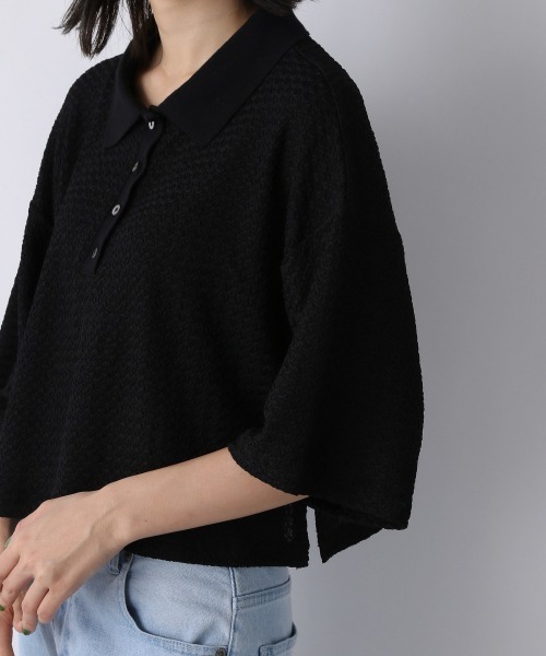 JEANASIS(ジーナシス)の「アソートカットポロSS/955381(ポロシャツ・レディース・ホワイト/ブラック/グリーン・FREE)」の11枚目の写真