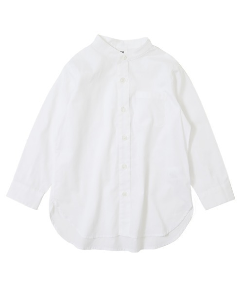 devirock(デビロック)の「スタンドカラーロング丈シャツ(シャツ/ブラウス・キッズ・ホワイト/グレー・150cm/160cm/100cm/120cm/110cm/130cm/140cm)」の6枚目の写真