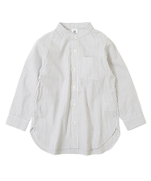 devirock(デビロック)の「スタンドカラーロング丈シャツ(シャツ/ブラウス・キッズ・ホワイト/グレー・150cm/160cm/100cm/120cm/110cm/130cm/140cm)」の7枚目の写真