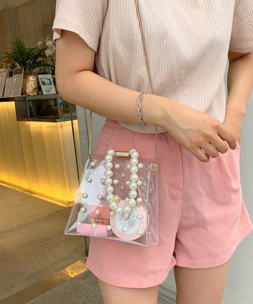 shopnikoniko（ショップニコニコ）の「パール クリア バック 2way（ハンドバッグ・レディース・ダークブラウン/クリア・フリー）」の22枚目の写真