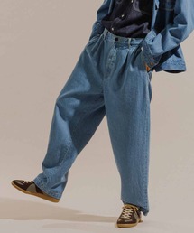 ADAM ET ROPE' | 【コットンUSA】ドライタッチ デニムワイドバギーパンツ/セットアップ着用可能/サスティナブル/UNISEX(デニムパンツ)