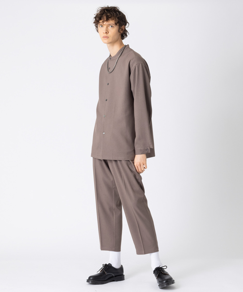 MYSELF ABAHOUSE(マイセルフアバハウス)の「【MYSELF ABAHOUSE】POLY WOOLLY TWILL ポリウーリーツイル オーバーサイズ ブッチャーシャツ(シャツ/ブラウス・メンズ・ベージュ/グレイッシュベージュ/カーキ/グレイッシュブルー・46/48)」の6枚目の写真