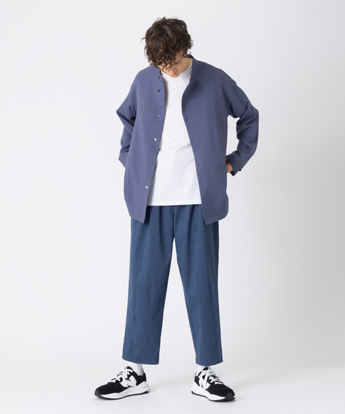 MYSELF ABAHOUSE(マイセルフアバハウス)の「【MYSELF ABAHOUSE】POLY WOOLLY TWILL ポリウーリーツイル オーバーサイズ ブッチャーシャツ(シャツ/ブラウス・メンズ・ベージュ/グレイッシュベージュ/カーキ/グレイッシュブルー・46/48)」の8枚目の写真