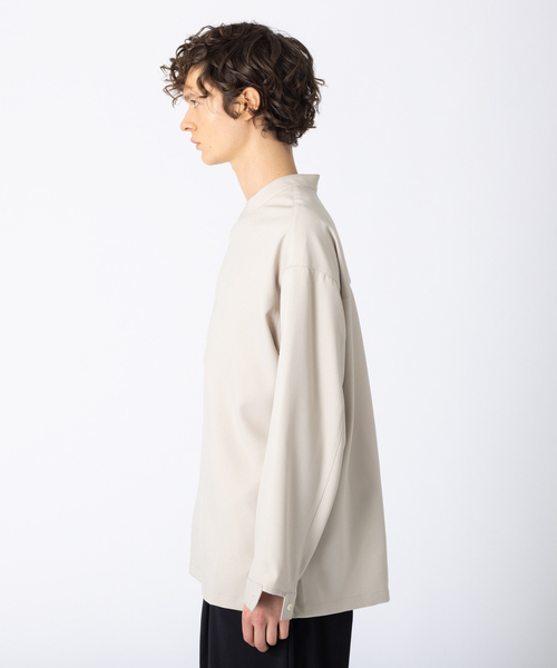 MYSELF ABAHOUSE(マイセルフアバハウス)の「【MYSELF ABAHOUSE】POLY WOOLLY TWILL ポリウーリーツイル オーバーサイズ ブッチャーシャツ(シャツ/ブラウス・メンズ・ベージュ/グレイッシュベージュ/カーキ/グレイッシュブルー・46/48)」の9枚目の写真