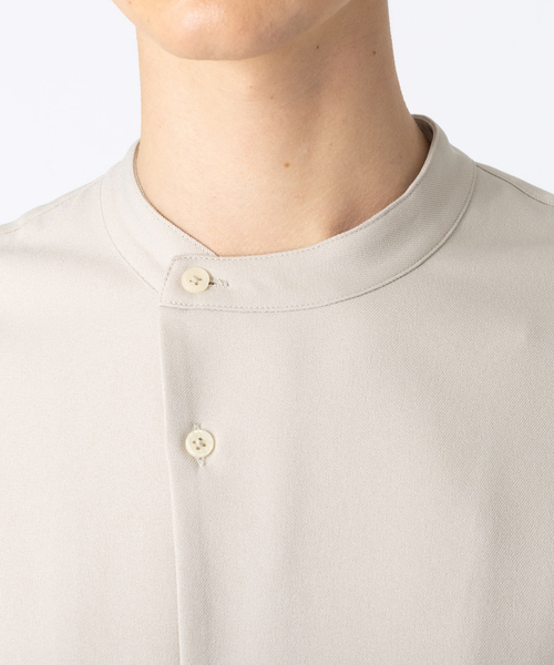 MYSELF ABAHOUSE(マイセルフアバハウス)の「【MYSELF ABAHOUSE】POLY WOOLLY TWILL ポリウーリーツイル オーバーサイズ ブッチャーシャツ(シャツ/ブラウス・メンズ・ベージュ/グレイッシュベージュ/カーキ/グレイッシュブルー・46/48)」の11枚目の写真