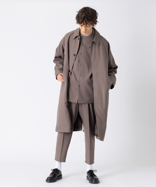 MYSELF ABAHOUSE(マイセルフアバハウス)の「【MYSELF ABAHOUSE】POLY WOOLLY TWILL ポリウーリーツイル オーバーサイズ ブッチャーシャツ(シャツ/ブラウス・メンズ・ベージュ/グレイッシュベージュ/カーキ/グレイッシュブルー・46/48)」の20枚目の写真