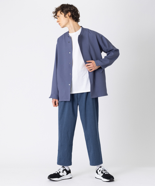 MYSELF ABAHOUSE(マイセルフアバハウス)の「【MYSELF ABAHOUSE】POLY WOOLLY TWILL ポリウーリーツイル オーバーサイズ ブッチャーシャツ(シャツ/ブラウス・メンズ・ベージュ/グレイッシュベージュ/カーキ/グレイッシュブルー・46/48)」の22枚目の写真