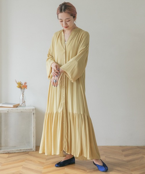 ITEMS URBANRESEARCH(アイテムズ アーバンリサーチ)の「ヨウリュウティアードワンピース(ワンピース・レディース・オフホワイト/イエロー/ブラック・FREE)」の5枚目の写真