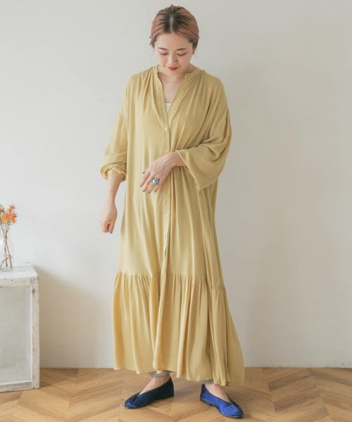 ITEMS URBANRESEARCH(アイテムズ アーバンリサーチ)の「ヨウリュウティアードワンピース(ワンピース・レディース・オフホワイト/イエロー/ブラック・FREE)」の11枚目の写真