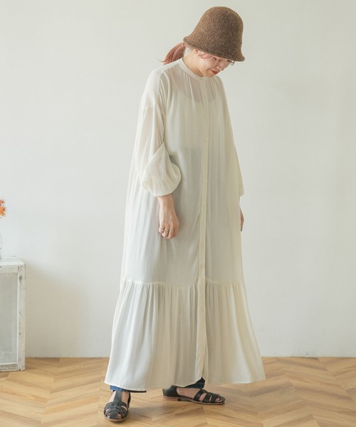 ITEMS URBANRESEARCH(アイテムズ アーバンリサーチ)の「ヨウリュウティアードワンピース(ワンピース・レディース・オフホワイト/イエロー/ブラック・FREE)」の7枚目の写真