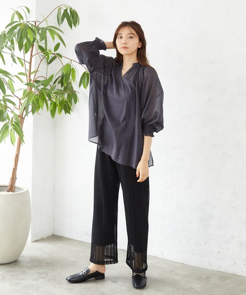 Rewde(ルゥデ)の「マルチストライプジャガードパンツ(1R12-07074)(その他パンツ・レディース・ブラック/グレー/ブルー・M)」の10枚目の写真