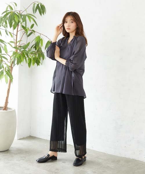 Rewde(ルゥデ)の「マルチストライプジャガードパンツ(1R12-07074)(その他パンツ・レディース・ブラック/グレー/ブルー・M)」の11枚目の写真