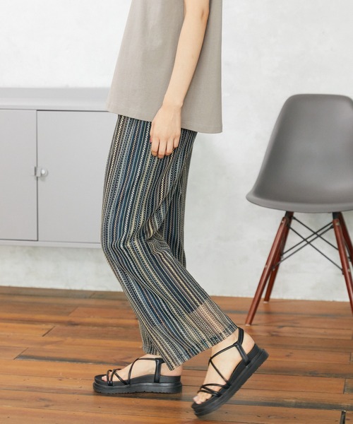 Rewde(ルゥデ)の「マルチストライプジャガードパンツ(1R12-07074)(その他パンツ・レディース・ブラック/グレー/ブルー・M)」の18枚目の写真
