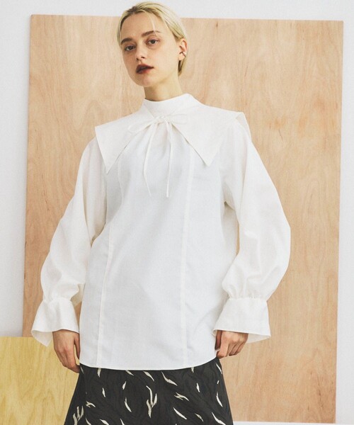 INella（イネラ）の「【INella(イネラ)】マルチWAYハイネックブラウス（シャツ/ブラウス・レディース・ブラック/ホワイト/ネイビー・FREE）」の6枚目の写真