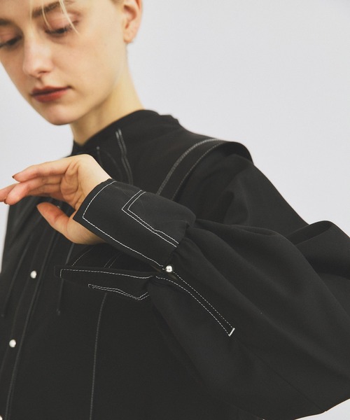 INella（イネラ）の「【INella(イネラ)】マルチWAYハイネックブラウス（シャツ/ブラウス・レディース・ブラック/ホワイト/ネイビー・FREE）」の22枚目の写真