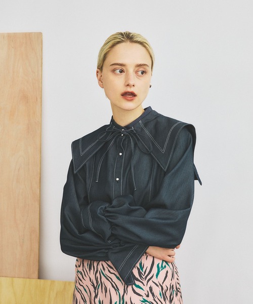 INella（イネラ）の「【INella(イネラ)】マルチWAYハイネックブラウス（シャツ/ブラウス・レディース・ブラック/ホワイト/ネイビー・FREE）」の17枚目の写真