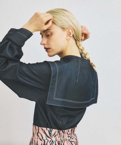 INella（イネラ）の「【INella(イネラ)】マルチWAYハイネックブラウス（シャツ/ブラウス・レディース・ブラック/ホワイト/ネイビー・FREE）」の15枚目の写真